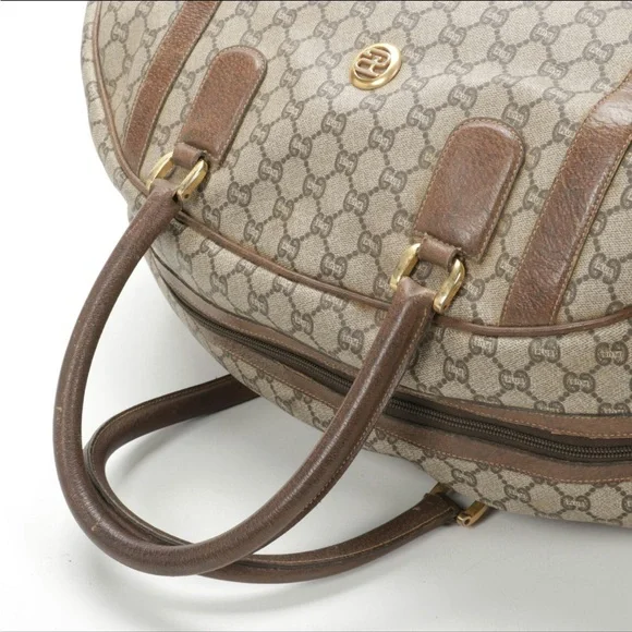 Gucci Tan and Brown Duffel Bag- Vintage - Picture 6 of 13